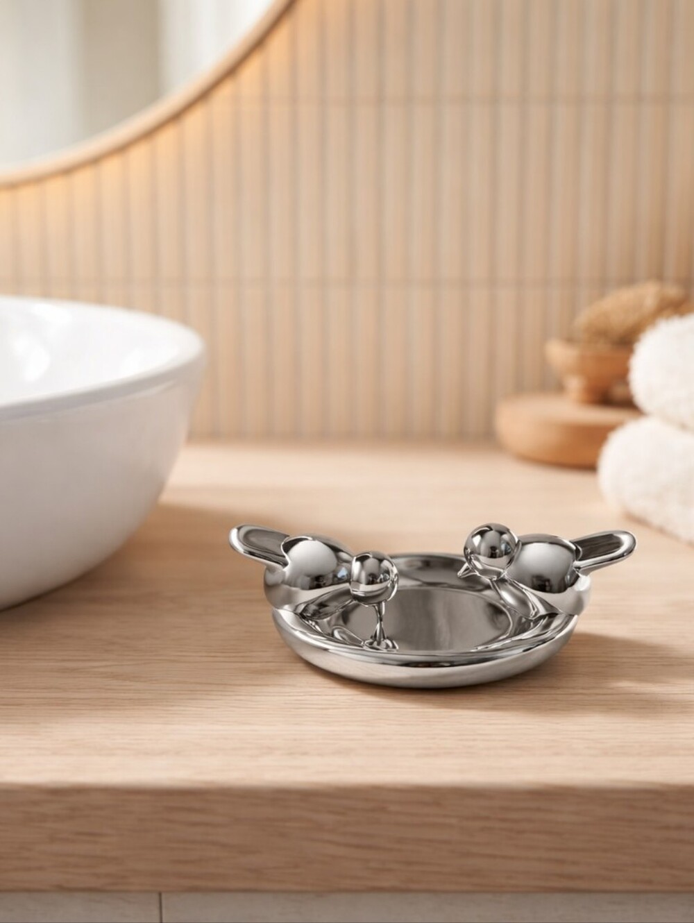 Umbra chrome Bird bath ring holder